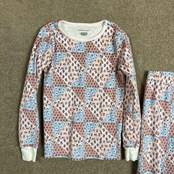 Janie & Jack Sleepwear Set Girls Size 8 Multi Floral Patchwork Pajama Top & Pant - Picture 3 of 13